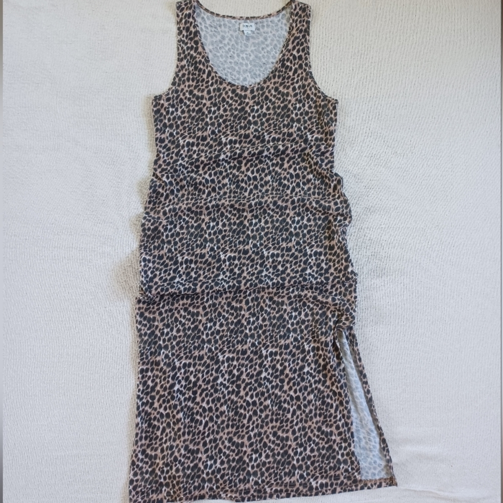 j.crew ♡ animal print midi dress leopard mobwife medium